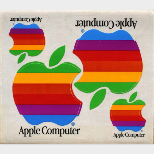 Apple Computer • Autocollant • Sticker • Logo "Rainbow" • Vintage • 1990 • Neuf • New • Jamais utilisé • Never peeled