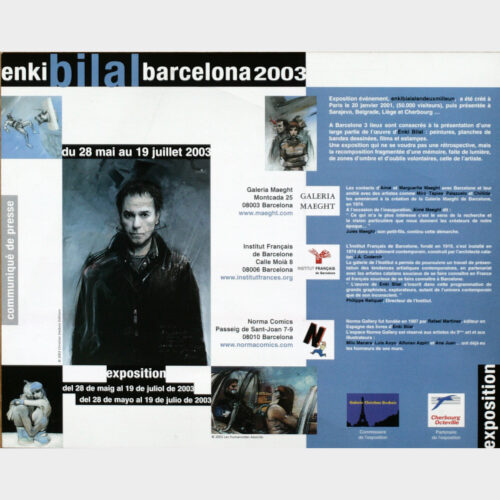 Enki Bilal • 32 décembre • Communiqué de presse de l'exposition • Galerie Christian Desbois • Paris & Barcelone • 2003 • Neuf