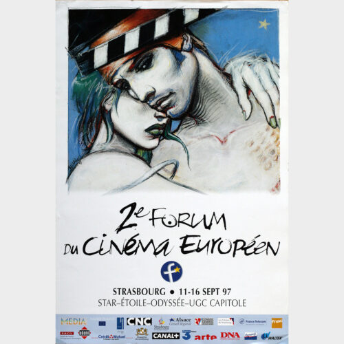 Enki Bilal • Klap ! - Reproduction d'une œuvre originale • Forum du cinéma européen de Strasbourg – septembre 1997 • Affiche offset