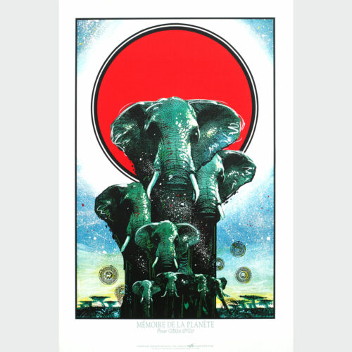 Philippe Druillet • La famille éléphant • Mémoire de la planète • Côte d'Or • Affiche offset • Neuve