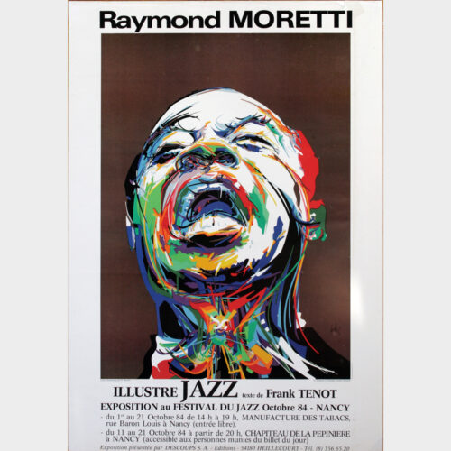 Raymond Moretti • Louis Armstrong • Affiche de l'exposition "Jazz" • Festival Nancy Jazz Pulsations 1984 • Originale