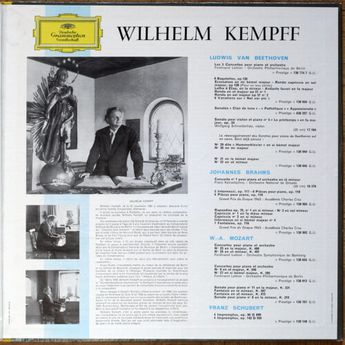 Beethoven • Concerto pour piano n° 5 • Klavierkonzert Nr. 5 • Piano concerto No. 5 • DGG 138 777 • Wilhelm Kempff • Berliner Philharmoniker • Ferdinand Leitner