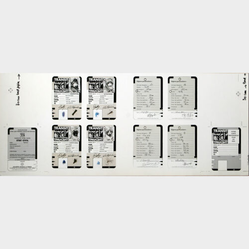 Enki Bilal • Transit • Carte d'identité • Test d'impression • Offset • Christian Desbois Editions • 1990 • Neuve