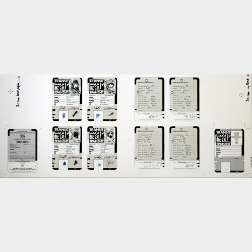 Enki Bilal • Transit • Carte d'identité • Test d'impression • Offset • Christian Desbois Editions • 1990 • Neuve