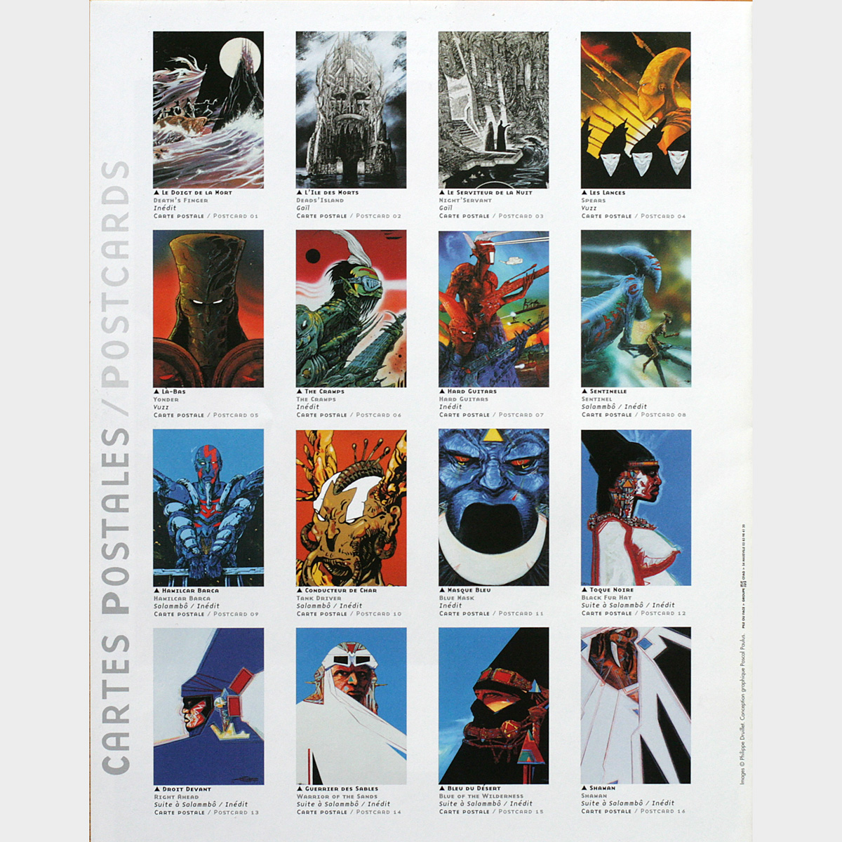 Philippe Druillet • Collection Space Opéras • Ensemble de 16 cartes postales • Éditions du 9e Art • Neuves