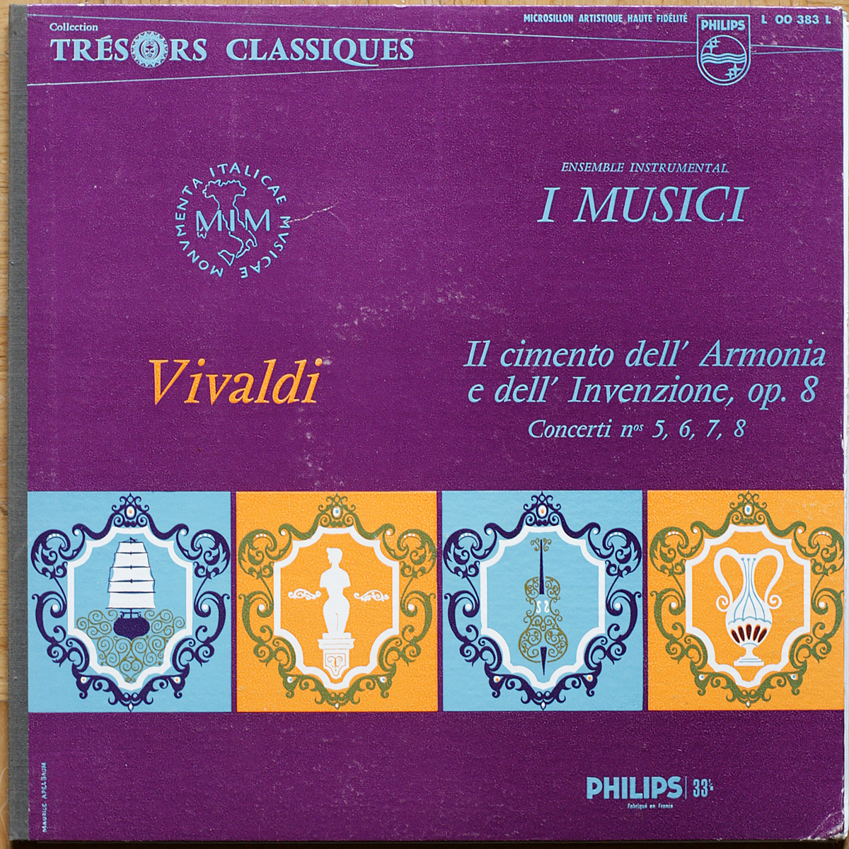 Vivaldi • Concertos pour violon n° 5-8 • Il cimento dell'armonia e dell'inventione • Philips L 00 383 L • Felix Ayo • Vittorio Negri • I Musici