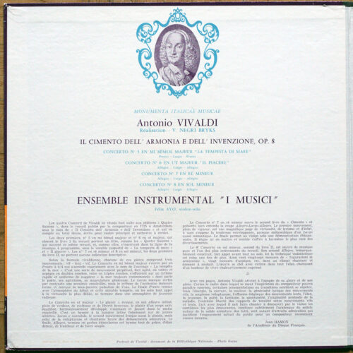 Vivaldi • Concertos pour violon n° 5-8 • Il cimento dell'armonia e dell'inventione • Philips L 00 383 L • Felix Ayo • Vittorio Negri • I Musici