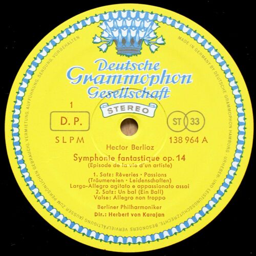 Berlioz • Symphonie fantastique • DGG 138 964 SLPM • Berliner Philharmoniker • Herbert von Karajan
