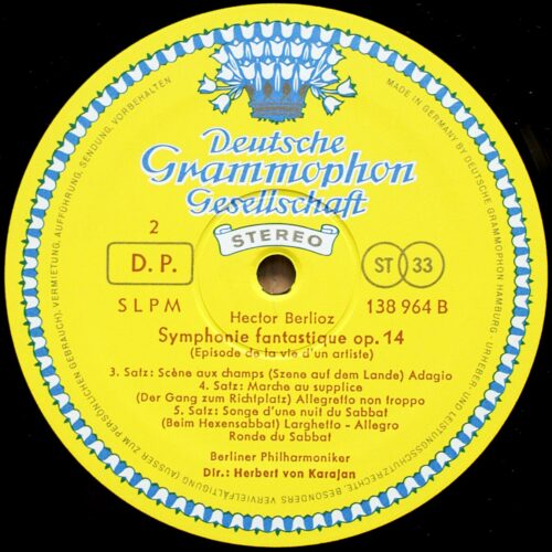 Berlioz • Symphonie fantastique • DGG 138 964 SLPM • Berliner Philharmoniker • Herbert von Karajan