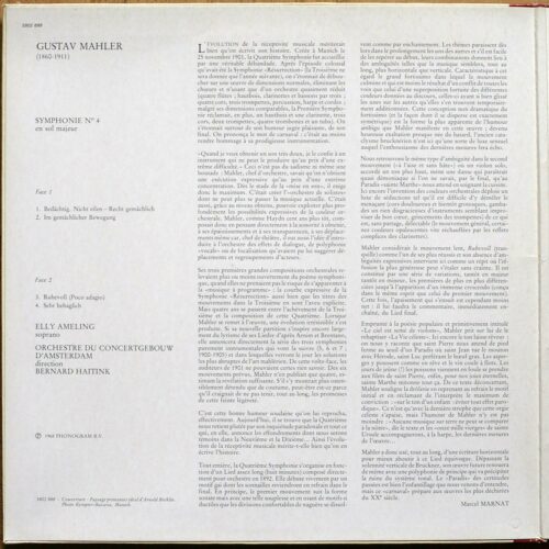 Mahler • Symphonie n° 4 • Philips 5802 888 • Elly Ameling • Concertgebouw-Orchester Amsterdam • Bernard Haitink