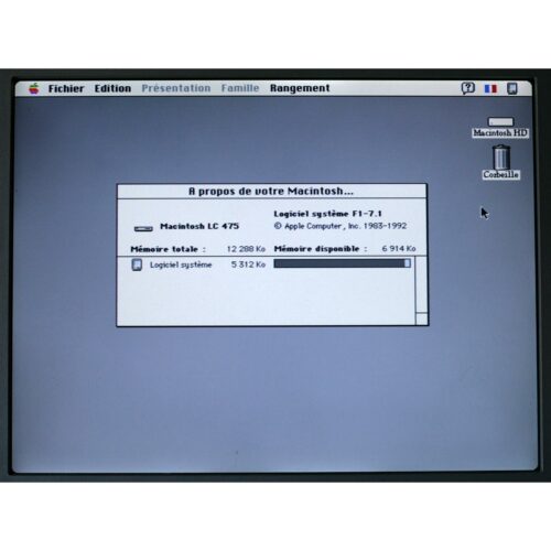 Apple Macintosh LC 475 • Motorola 68LC040 • 25 MHz • RAM 12 MB • M1476 • Hard drive 250 MB • Quantum Prodrive