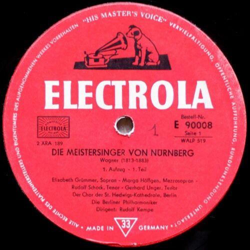 Wagner • Die Meistersinger von Nürnberg • Electrola E90008/12 • Marga Höffgen • Elisabeth Grümmer • Hermann Prey • Rudolf Schock • Berliner Philharmoniker • Rudolf Kempe
