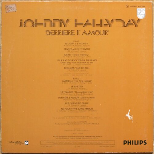 Johnny Hallyday • Derrière l'amour • Philips 9101 064