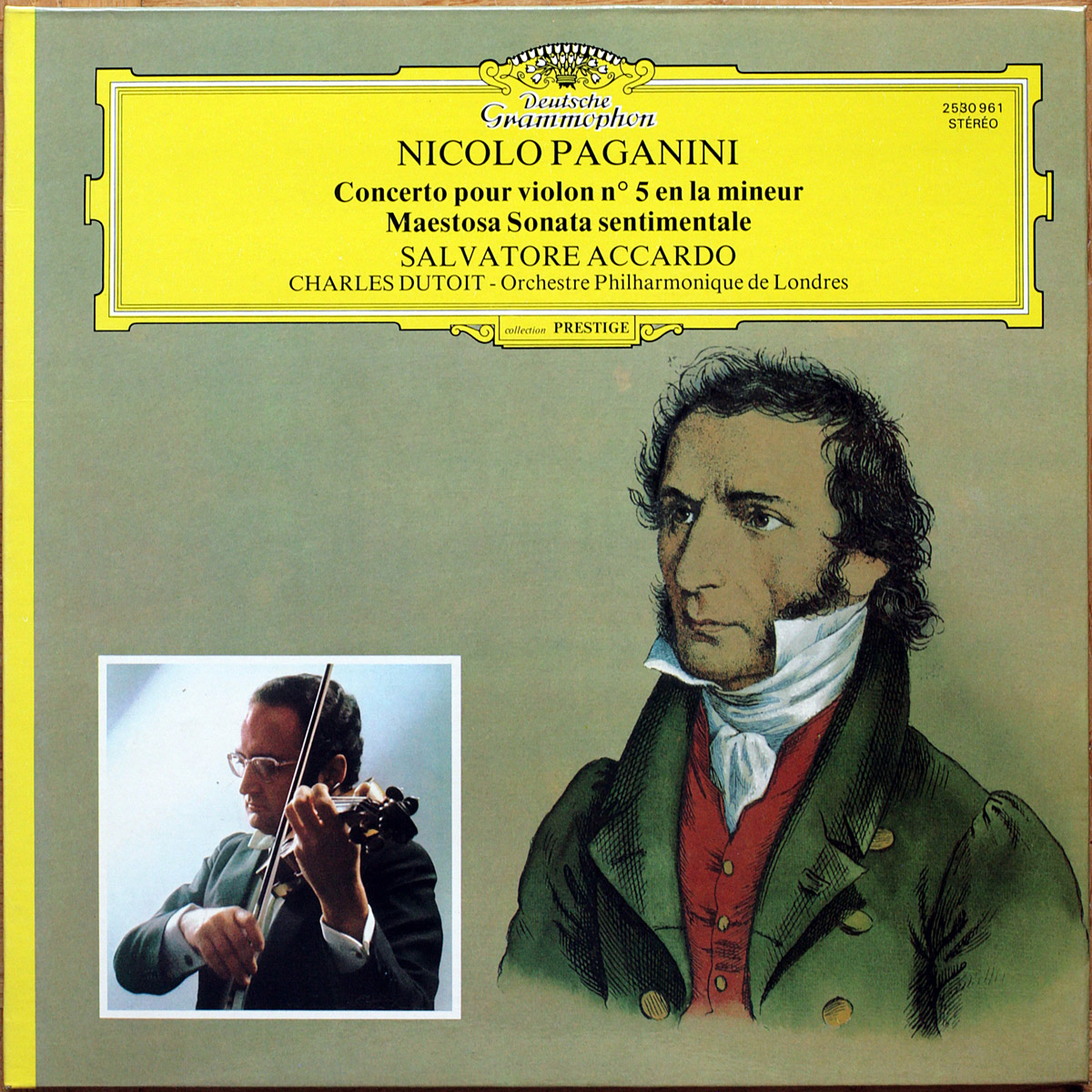 Paganini • Concerto pour violon n° 5 • Maestosa sonata sentimentale • DGG 2530 961 • Salvatore Accardo • London Philharmonic Orchestra • Charles Dutoit