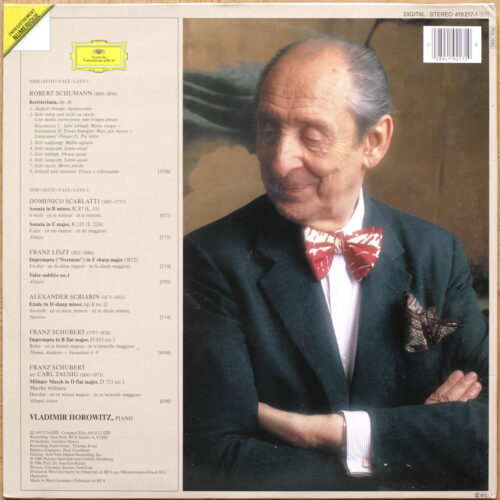 Liszt • Scarlatti • Schubert • Schumann • Scriabine • The studio recordings • New York 1985 • DGG Digital 419 217-1 • Vladimir Horowitz