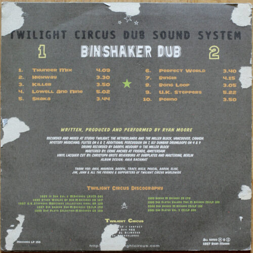 Twilight Circus Dub Sound System • BinShaker Dub • M Records LP 150 • Ryan Moore • Sly Dunbar • Darryl Neudorf