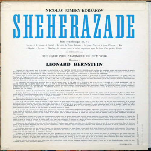 Rimsky-Korsakoff • Scheherazade – Sheherazade • Philips L 01.403 L • John Corigliano • New York Philhamonic Orchestra • Leonard Bernstein