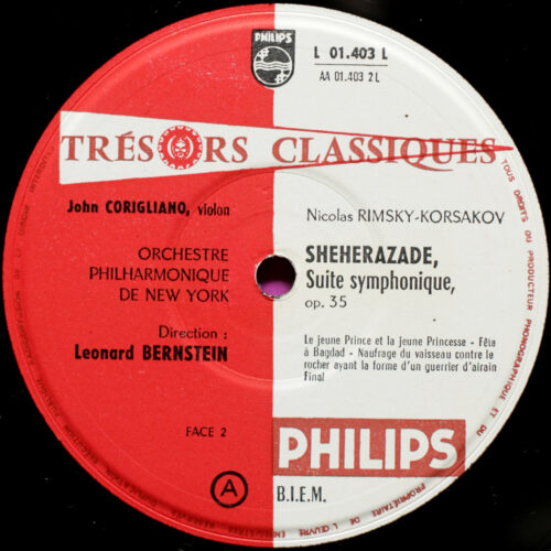 Rimsky-Korsakoff • Scheherazade – Sheherazade • Philips L 01.403 L • John Corigliano • New York Philhamonic Orchestra • Leonard Bernstein