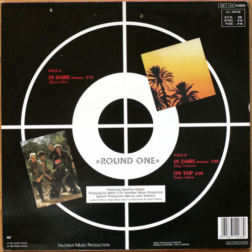 Round One • In Zaire (Blood Mix & Rap Version) • On Top • Vogue 312033 • Maxi single • 12" • 45 rpm