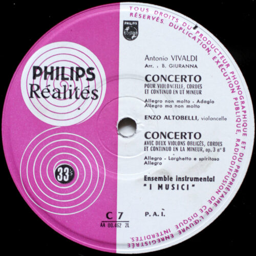 Vivaldi • 5 Concerti grossi • Philips Réalités C. 7 • Felix Ayo • Maria Teresa Garatti • Carmen Franco • Roberto Michelucci • Enzo Altobelli • I Musici