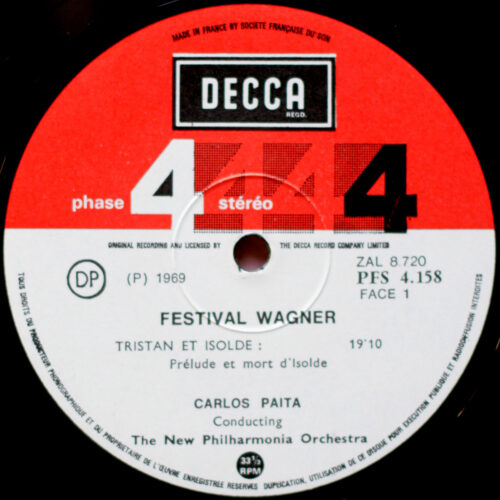 Wagner • A Wagner festival • Phase 4 Stereo – Decca PFS 4158 • New Philharmonia Orchestra • Carlos Paita