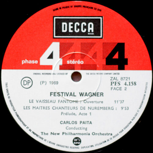 Wagner • A Wagner festival • Phase 4 Stereo – Decca PFS 4158 • New Philharmonia Orchestra • Carlos Paita