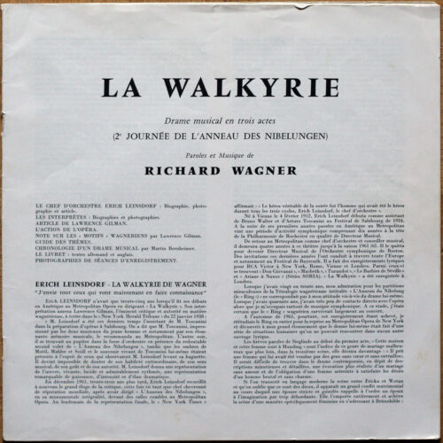 Wagner • La Walkyrie • Die Walküre • RCA Victor 640.728/32 (Deluxe) • Birgit Nilsson • Rita Gorr • Jon Vickers • George London • London Symphony Orchestra • Erich Leinsdorf