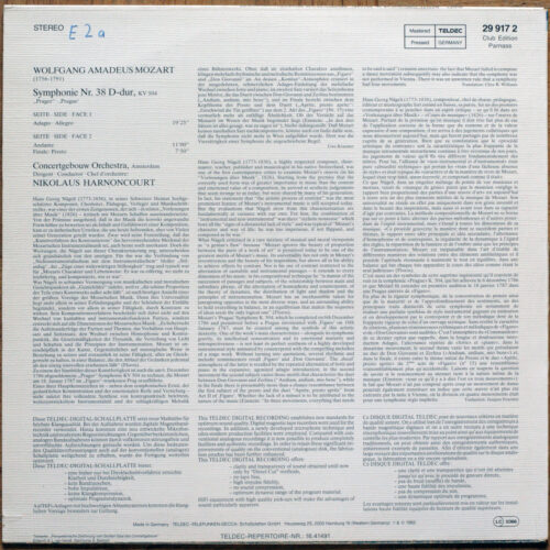 Mozart • Symphonie n° 38 "Prague" • Symphonie Nr. 38 "Prager" • BWV 504 • Teldec 29 917 2 • Concertgebouw-Orchester Amsterdam • Nikolaus Harnoncourt