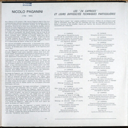 Paganini ‎• 24 caprices pour violon seul • 24 caprices for solo violin • 24 capricci per violine solo • Adès 19003/4 • Devy Erlih