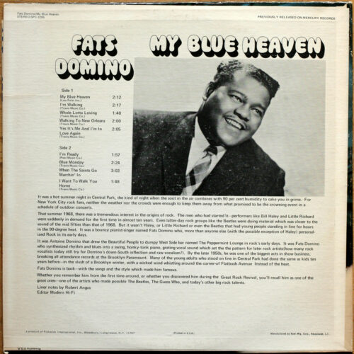 Fats Domino • My Blue Heaven • Pickwick/33 Records SPC-3295