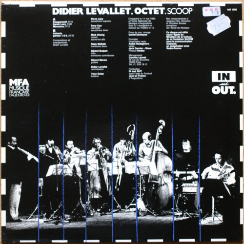 Didier Levallet Octet • Scoop • In And Out IaO 1006 • Steve Lacy • Tony Coe • Mark Charig • Tony Oxley • Gérard Marais • Radu Malfatti • Gérard Buquet