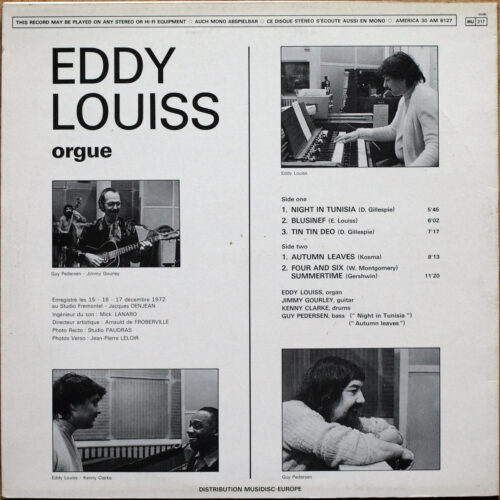 Eddy Louiss • Orgue • America Records 30 AM 6127 • Guy Pedersen • Kenny Clarke • Jimmy Gourley • Eddy Louiss