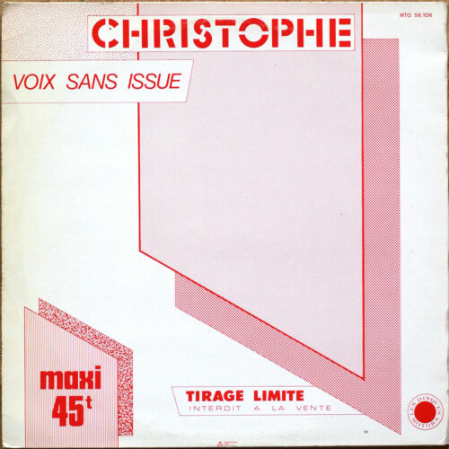 Christophe • J'l'ai pas touchée • Voix sans issue • Les Disques Motors MTO 56.106 • Maxi single • 12" • 45 rpm