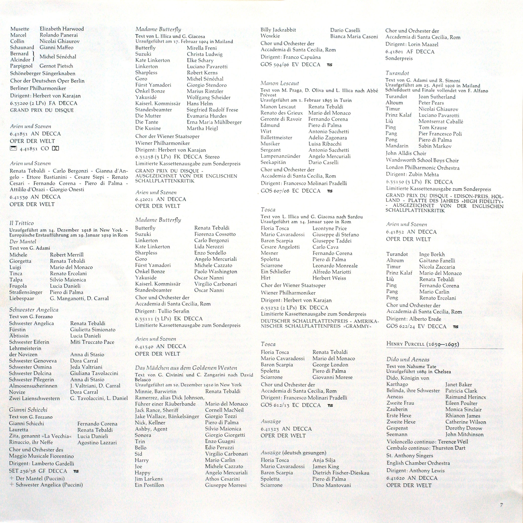 Catalogue 1976 des opéras Decca page 7