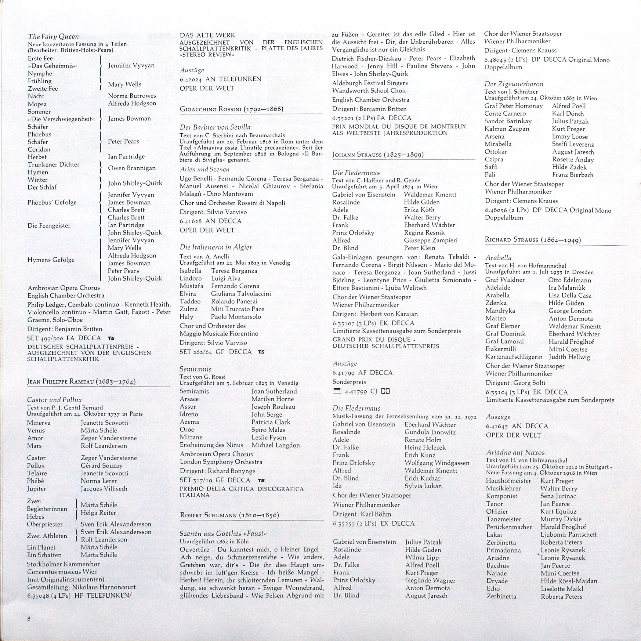 Catalogue 1976 des opéras Decca page 8