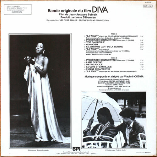 Vladimir Cosma • Diva • Jean-Jacques Beinex • BO • Motion picture soundtrack • Milan A 120 061