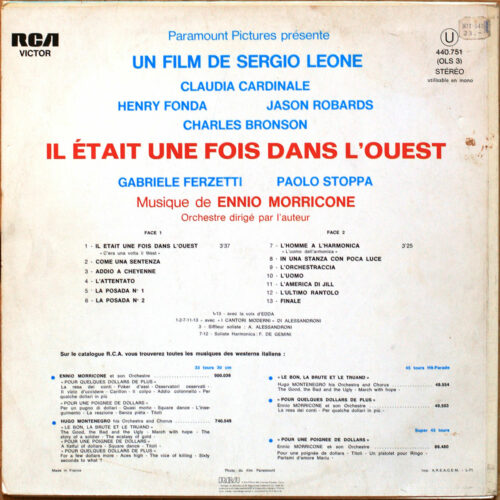 Ennio Morricone • Il était une fois dans l'Ouest • Sergio Leone • BO • Motion picture soundtrack • RCA Victor 440.751