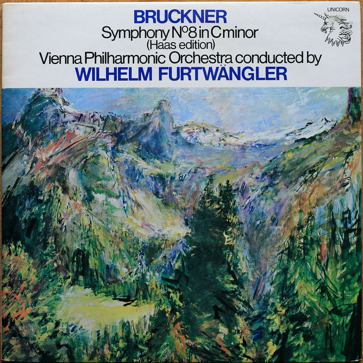 Bruckner • Symphonie n° 8 – Fassung 1887 (Haas) • Unicorn UNI 109/10 • Wiener Philharmoniker • Wilhelm Furtwängler