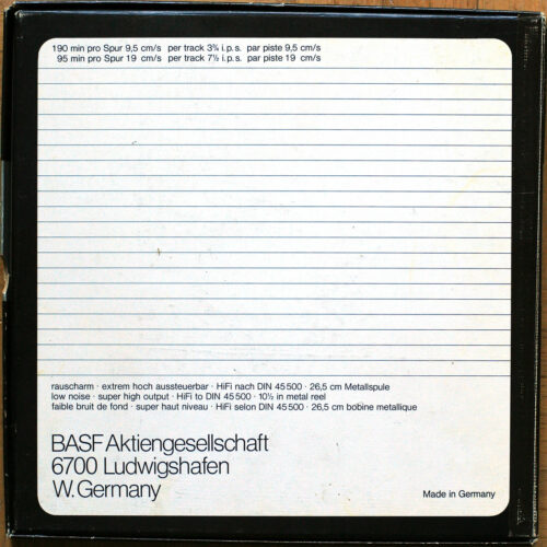 BASF LPR 35 • Bande magnétique avec bobine métallique • Sound recording tape with metal reel • Tonband mit Metallspule • Ø 26.5 cm • NAB • Occasion • Used