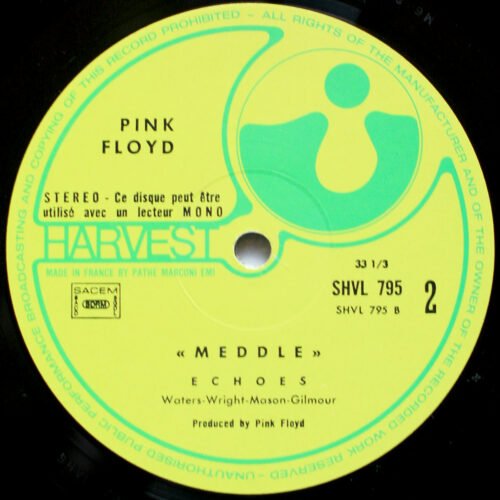 Pink Floyd • Meddle • Harvest SHVL 795 – EMI 2C 064-04917 (Y Price Code) • David Gilmour • Nick Mason • Roger Waters • Richard Wright