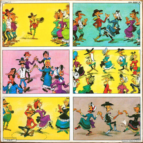 The Lucky Band • Vogue LDA 20333 • Pochette réalisée par Morris (Lucky Luke) • Buffalo square dance • Miss Clara • Morris dance • Happy Willy • Miss Dalton