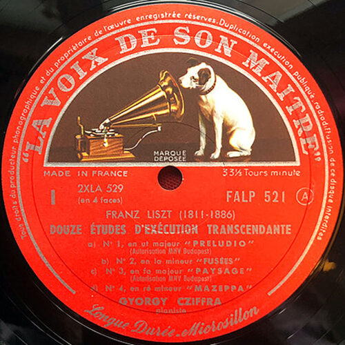 Liszt • Douze études d'éxécution transcendante • La Voix de son maître FALP 521/522 • György Cziffra