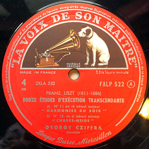 Liszt • Douze études d'éxécution transcendante • La Voix de son maître FALP 521/522 • György Cziffra