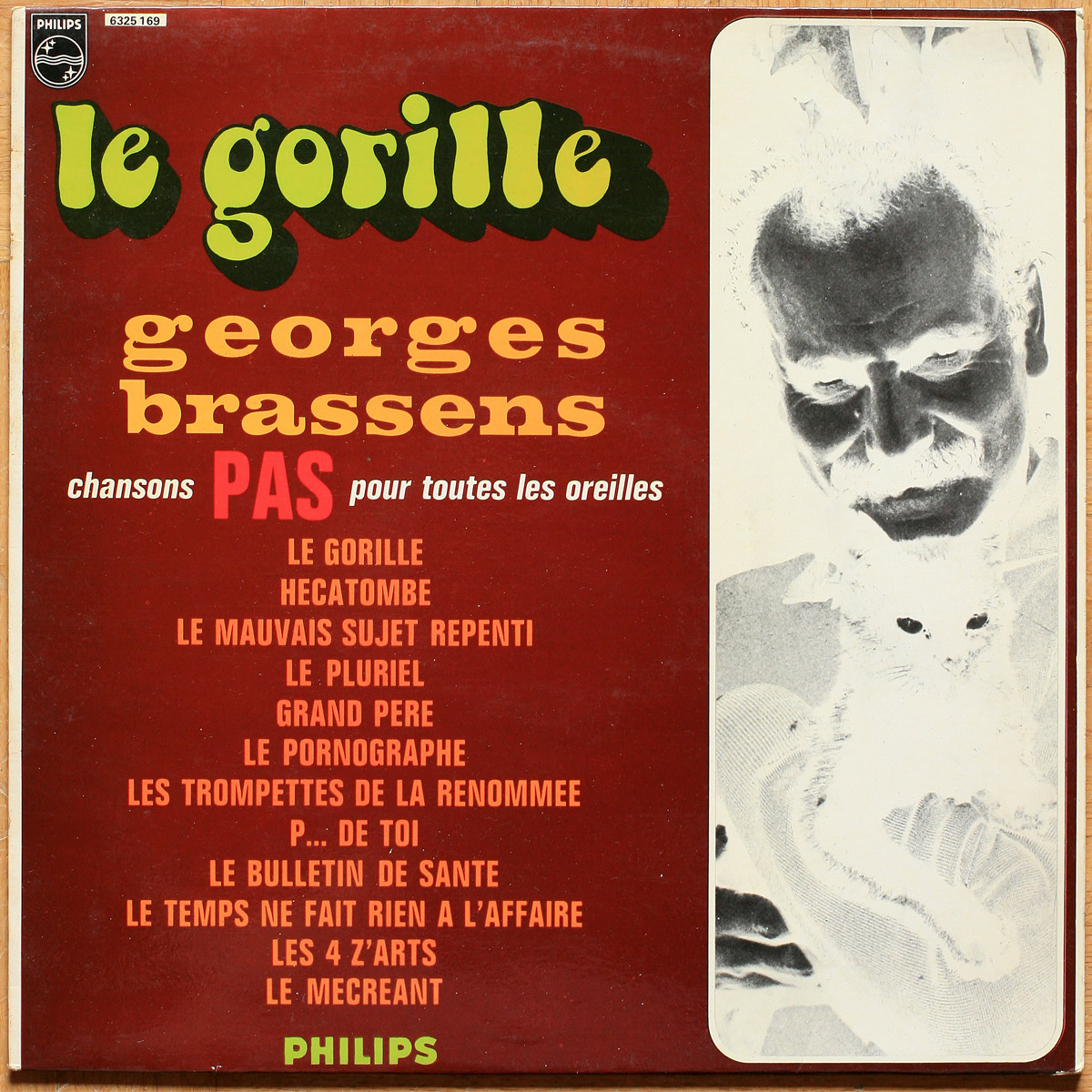 Georges Brassens • Le gorille • Chansons pas pour toutes les oreilles • Compilation • Philips 6325 169