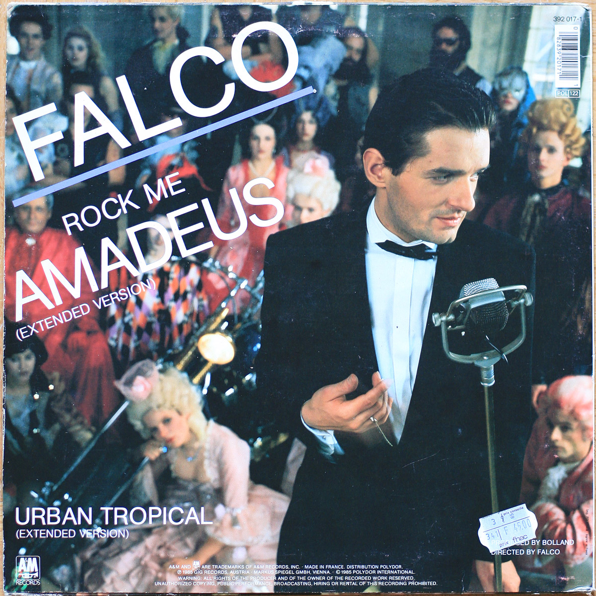 Falco • Rock me Amadeus • Urban tropical • A&M Records 392 017-1 • Maxi single • 12" • 45 rpm