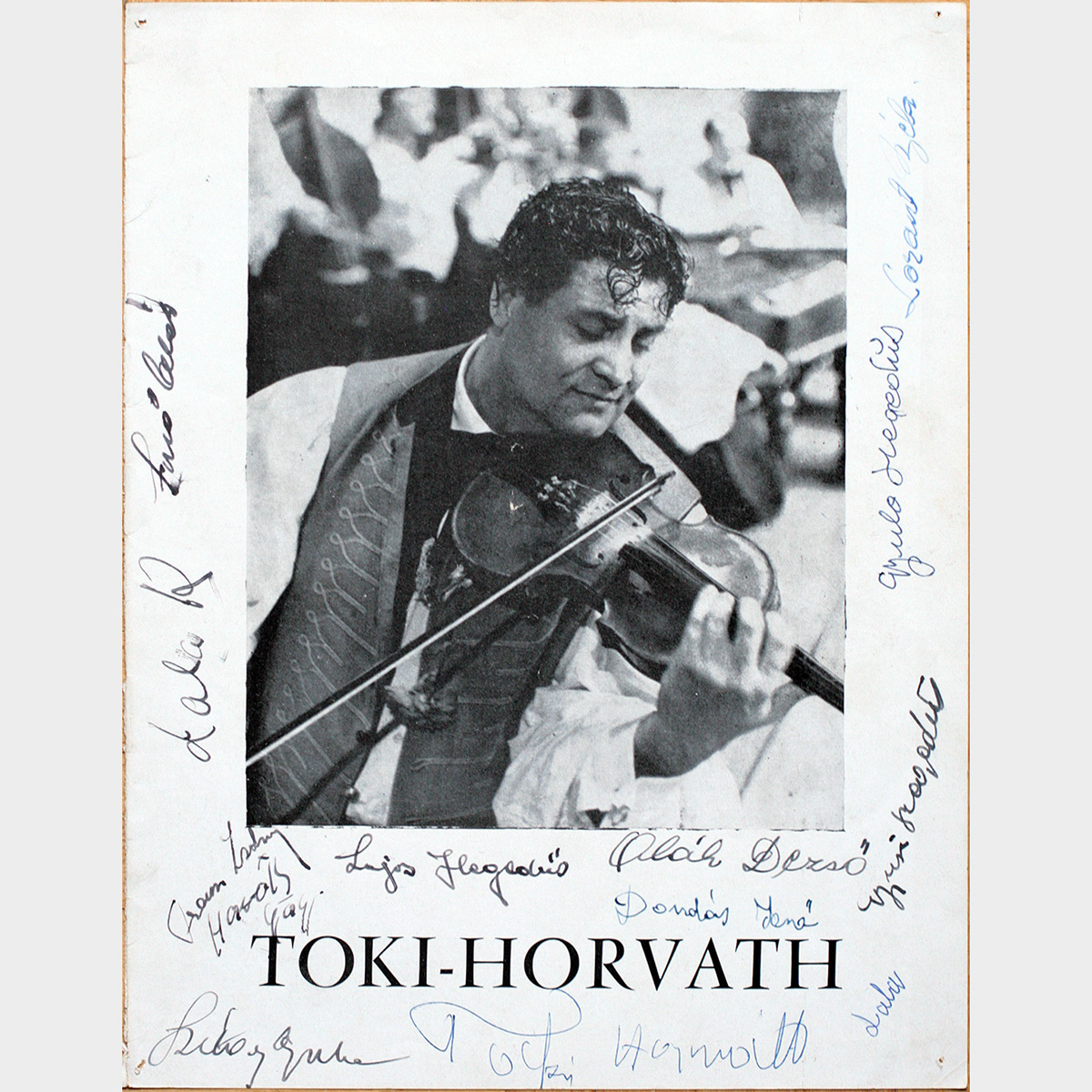Gyula Toki Horvath et sa banda de da Puszta Hongroise • Folk hongrois • La Voix De Son Maître FELP 157 • Autographe – hand-signed