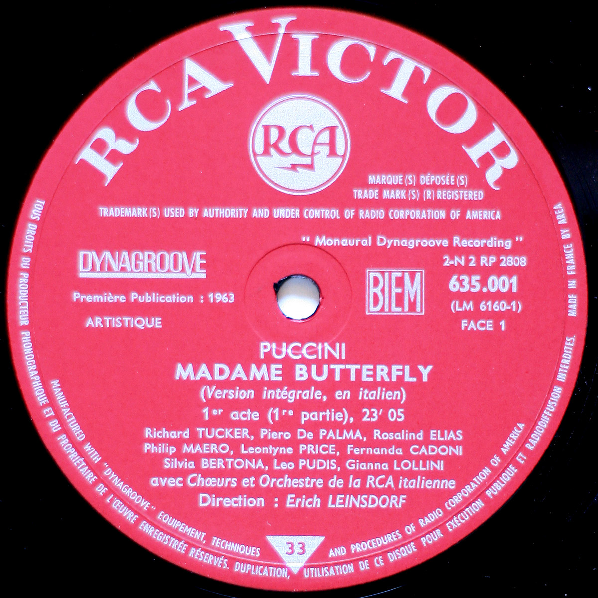 Puccini • Madama Butterfly • RCA Victor Dynagroove 655.001-003 • Leontyne Price • Richard Tucker • Rosalind Elias • Philip Maero • RCA Italiana Opera Orchestra • Erich Leinsdorf