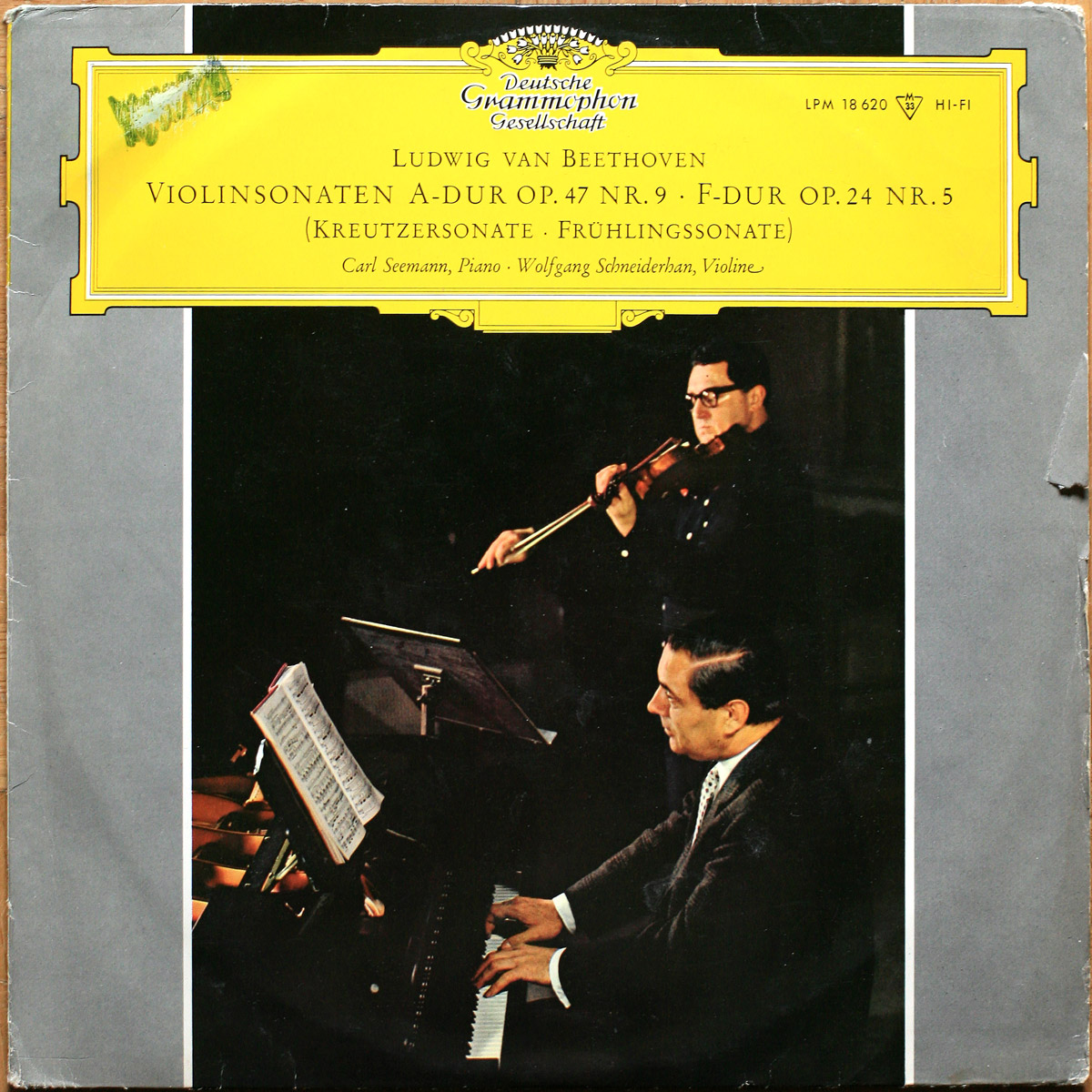 Beethoven • Sonates pour piano et violon n° 5 “Frühlings-Sonate” & n° 9 “Kreutzer-Sonate” • DGG 18 620 LPM • Carl Seemann • Wolfgang Schneiderhan