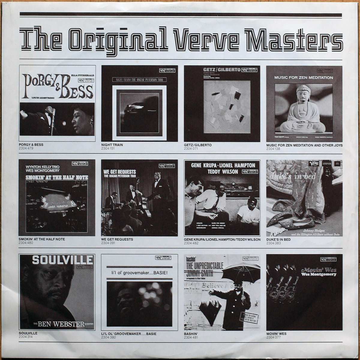 Stan Getz & João Gilberto featuring Antonio Carlos Jobim • Verve Records 2304 071 Germany • The girl from Ipanema • Desafinado • Corcovado