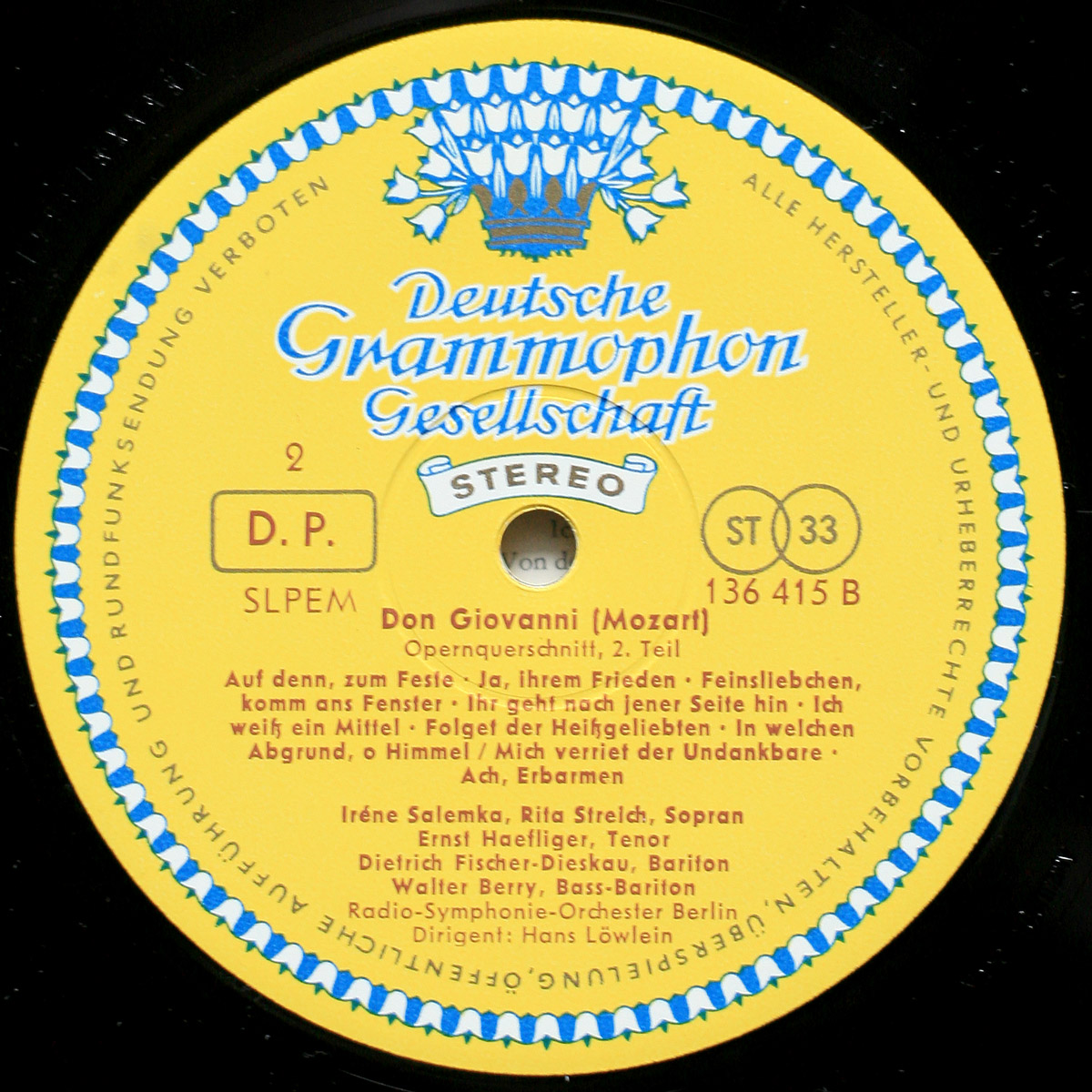 Mozart • Don Giovanni • DGG 136 415 SLPEM Red Stereo • Dietrich Fischer-Dieskau • Rita Streich • Ernst Haefliger • Walter Berry • Radio-Symphonie-Orchester Berlin • Hans Löwlein
